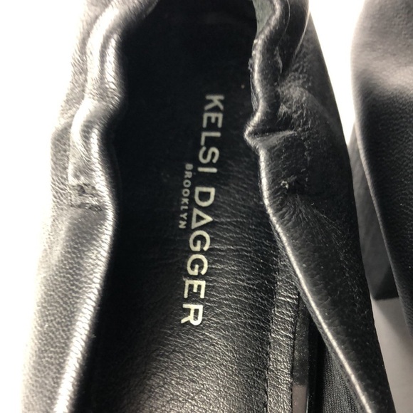 Kelsi Dagger Lott Black Leather Low Heels 9 - Picture 4 of 11